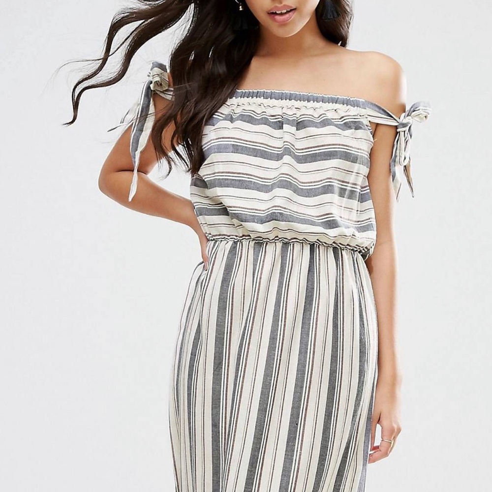 ASOS natural stripe maxi dress